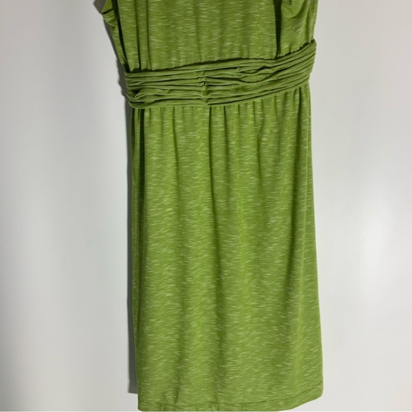 Max Studio Green Boho Chic Summer Sleeveless Ribbed Design @ Neck Waist Dress LG - Picture 14 of 16